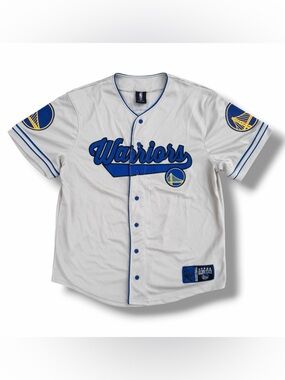 NBA Golden State Warriors Baseball Jersey Gray Size Medium